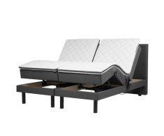 Letto in tessuto grigio scuro regolabile 180x200cm EARL