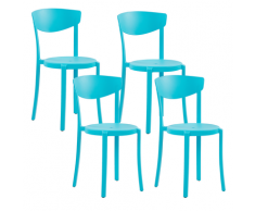 Set di 4 sedie da pranzo blu VIESTE