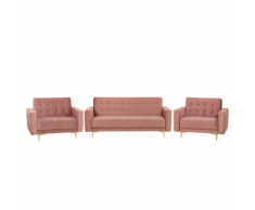 Set da soggiorno in velluto rosa ABERDEEN