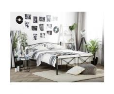 Letto matrimoniale in metallo nero 140 x 200 cm RODEZ