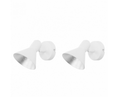 Set di 2 lampade da parete bianche e argento MERSEY I
