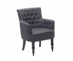 Poltrona imbottita in tessuto grigio scuro - ALESUND