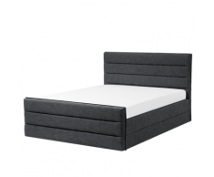 Letto matrimoniale moderno in tessuto grigio scuro 160x200cm VALBONNE