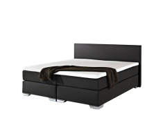 Letto boxspring in tessuto nero 160 x 200 cm PRESIDENT