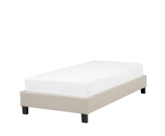 Letto imbottito beige con telaio 90 x 200 cm ROANNE