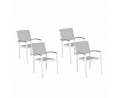 Set di 4 sedie da giardino in colore grigio PERETA