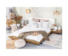Letto in stile giapponese color legno chiaro 160 x 200 cm ZEN