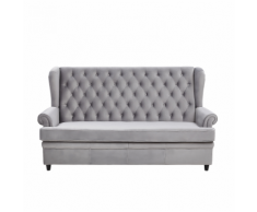 Divano letto in velluto grigio MALVIK