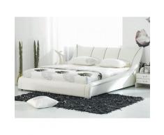 Letto in pelle bianca piazza e mezza 140x200cm NANTES