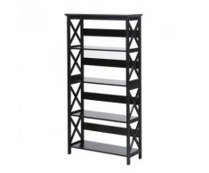 Scaffalatura 4 ripiani in laminato nero design vintage FOSTER