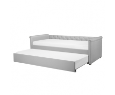 Letto da giorno in tessuto grigio chiaro 80x200cm LIBOURNE