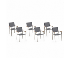 Sedie da giardino grigio in acciaio inossidabile set di 6 pz GROSSETO