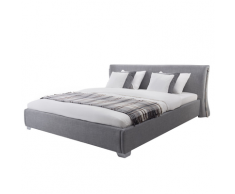 Letto ad acqua in tessuto color grigio 140 x 200 cm PARIS