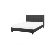 Letto matrimoniale in tessuto Grigio scuro LA ROCHELLE