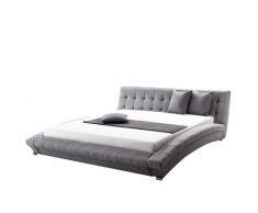 Letto ad acqua matrimoniale in tessuto grigio 180 x 200 cm LILLE