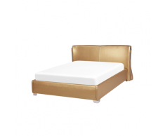 Letto ad acqua in pelle color oro 140 x 200 cm PARIS