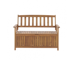 Panca da giardino in legno di acacia con vano contenitore 120 cm SOVANA
