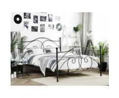 Letto di metallo nero 140x200 cm DINARD