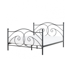 Letto di metallo nero 140x200 cm DINARD