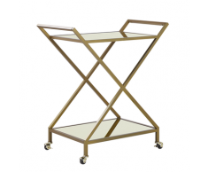 Carrello da cucina con piano a specchio ed oro IVERA