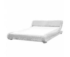 Letto king size in velluto in color argento 160x200 cm AVIGNON