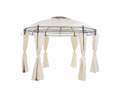Gazebo in acciaio e tessuto beige Ø368 cm SAFARA