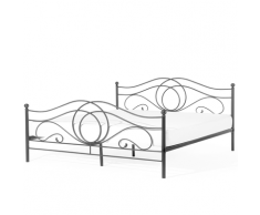 Letto matrimoniale design moderno in metallo nero 180x200cm LYRA