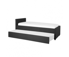 Letto singolo con letto estraibile in tessuto grigio scuro 80x200 cm MARMANDE