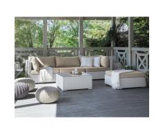 Divano da giardino in rattan bianco SANO II