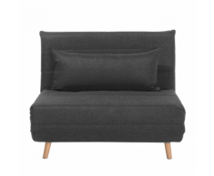 Divano letto singolo in tessuto grigio scuro SETTEN