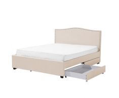 Letto con contenitore in tessuto beige 160x200cm MONTPELLIER