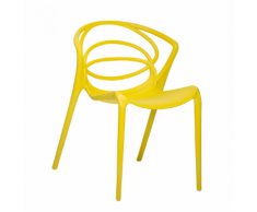 Sedia da pranzo in plastica gialla BEND