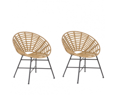Set di 2 poltrone in rattan marrone chiaro ACERRA