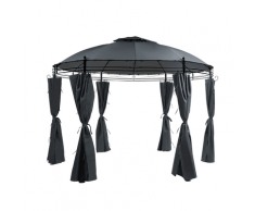 Gazebo in acciaio e tessuto grigio Ø368 cm SAFARA