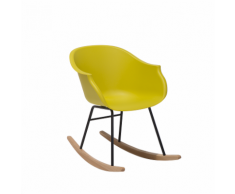 Sedia a dondolo in plastica gialla HARMONY
