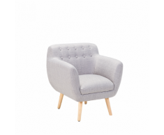 Poltrona imbottita in tessuto grigio - MELBY