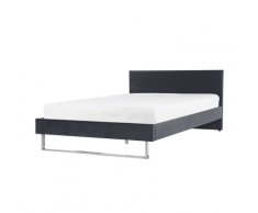 Letto imbottito velluto grigio rete a doghe 160 x 200 cm BELLOU