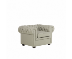 Poltrona vintage in pelle beige cappuccino CHESTERFIELD