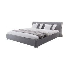 Letto matrimoniale ad acqua in tessuto grigio 160 x 200 cm - PARIS