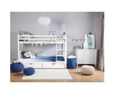 Letto a castello in legno di Pino Bianco 90 x 200 cm REVIN
