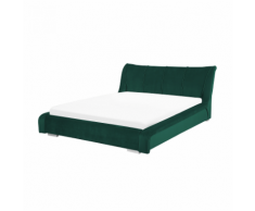 Letto ad acqua in velluto di color verde scuro 180 x 200 cm NANTES