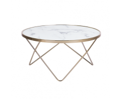 Tavolino da caffè effetto marmo con gambe color oro MERIDIAN II