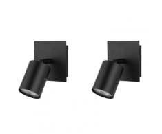 Set di 2 lampade da parete in metallo nero TIGRIS