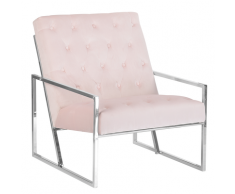Poltrona in velluto rosa HARSTAD