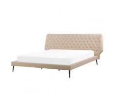 Letto in simil pelle beige con struttura a doghe 180 x 200 cm ESSONNE