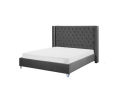 Letto imbottito con rete a doghe grigia 160 x 200 cm LUBBON