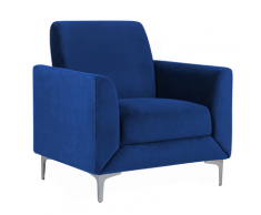 Poltrona in tessuto vellutato blu scuro FENES