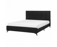 Letto matrimoniale in ciniglia nero AMBASSADOR 160x200