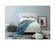 Letto singolo moderno in pelle sintetica bianca 90x200cm METZ