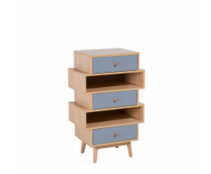 Cassettiera marrone in legno da 3 cassetti MORADA